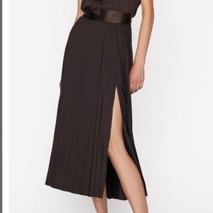 Frame Pleated Wrap Skirt